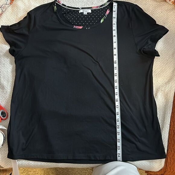 Kensie tropical floral accent hem tshirt size M BIN C - Picture 7 of 8